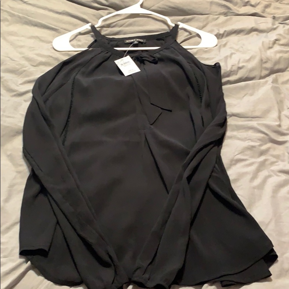 Buckle Off the Shoulder Top - Black / Medium